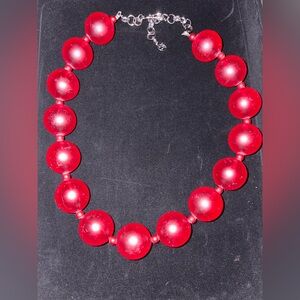Sassy Jones Dina Elegant Red Beaded Necklace.